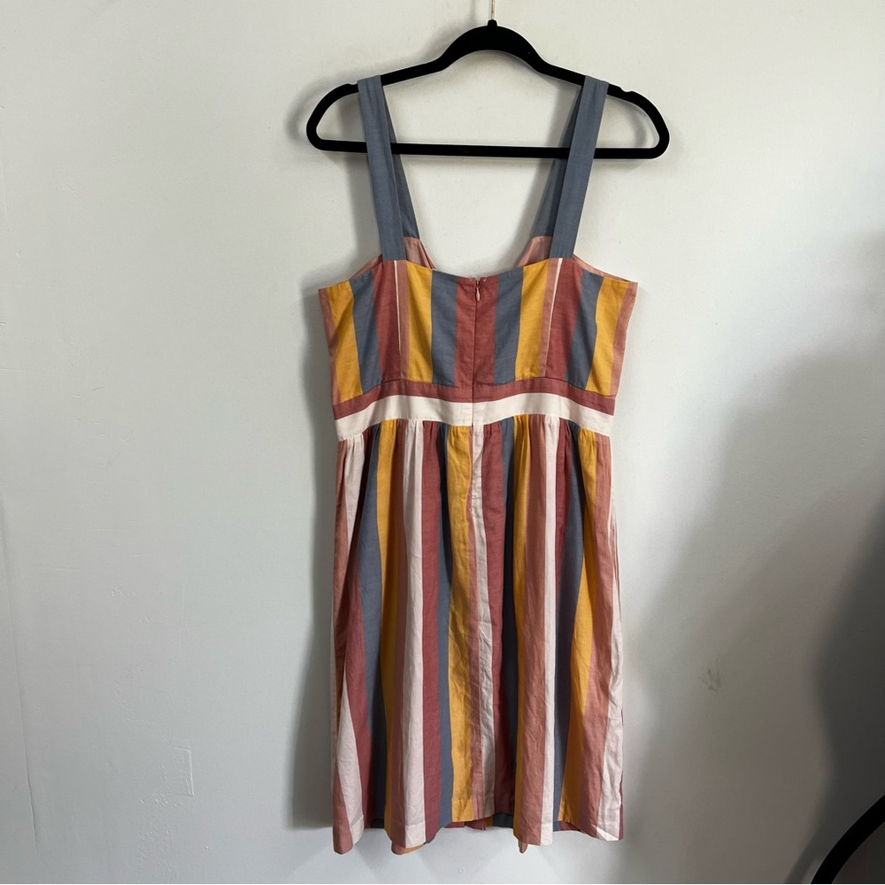 Madewell Sherbet Stripe Tie Front Cutout Dress - Picture 9 of 14